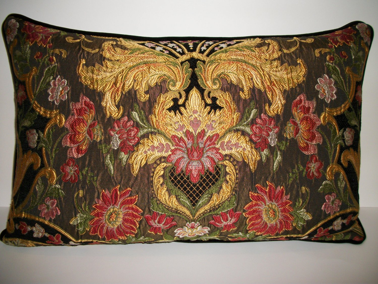 AUBUSSON TAPESTRY CHENILLE LUMBAR PILLOW