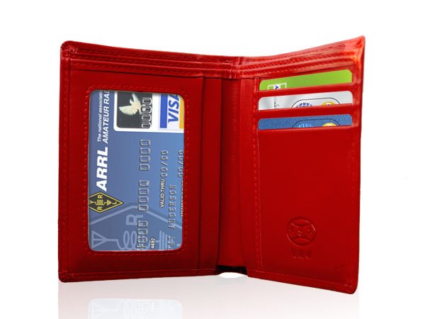 Red Innovative Wallet Clutch with Demagnetization-proof Design