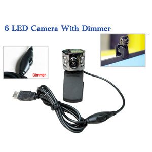 Super Bright 1.3M PIXEL VISTA 6-LED USB Web Cam / Camera PC Webcam With Dimmer