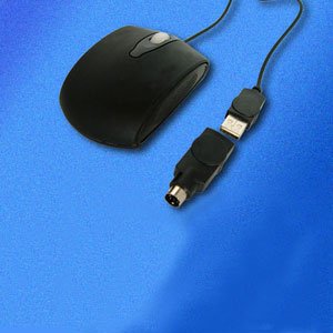 New BLUE LED BLACK USB PS/2 SCROLL OPTICAL MOUSE 800 DPI