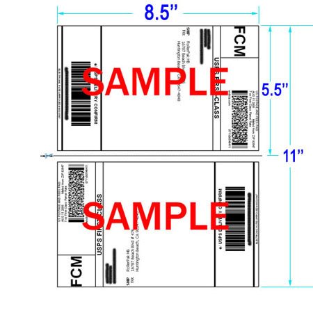 400 Half Sheet Laser Inkjet SELF ADHESIVE Shipping Labels