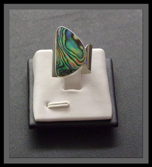 Adjustable Silver Ring with Mother Of Pearl