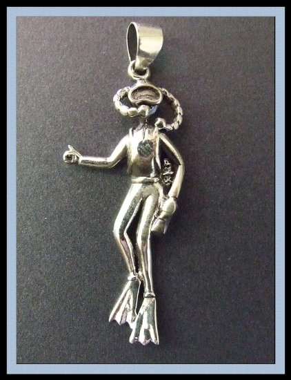 Silver Scuba Diver Pendant