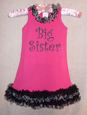 Hot Pink Big Sister Zebra Chiffon Ruffled Dress