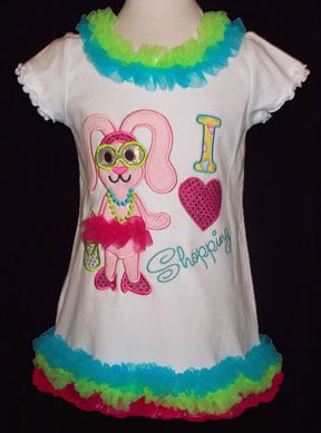 Bunny Diva-I Love Shopping Chiffon Ruffled Dress