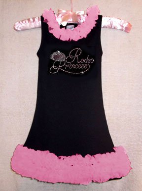 Rhinestone "RodeoPrincess" Chiffon Ruffled Dress
