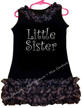 Sparkly Little Sister Zebra Chiffon Ruffled Dress