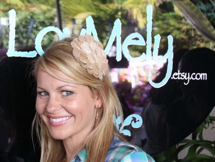 Misha- bleached peacock feather headband