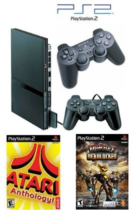 Slim Sony Playstation 2 "Value Bundle" - 86 Games, 2 Controllers