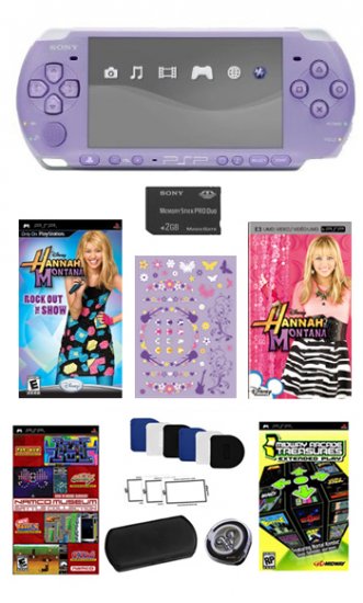 Sony PSP-3000 Limited Edition Hannah Montana Entertianment Bundle w/ Pro Tec Kit + Over 41 Games