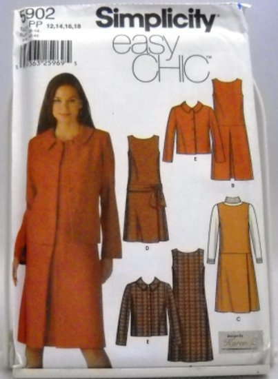Pattern 5902 from Simplicity (2002) Size PP (12,14,16,18) - Easy Chic