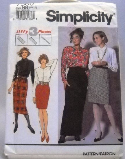 Pattern 7560 from Simplicity (1991) Size NN (10-16) - Misses' Skirts pattern