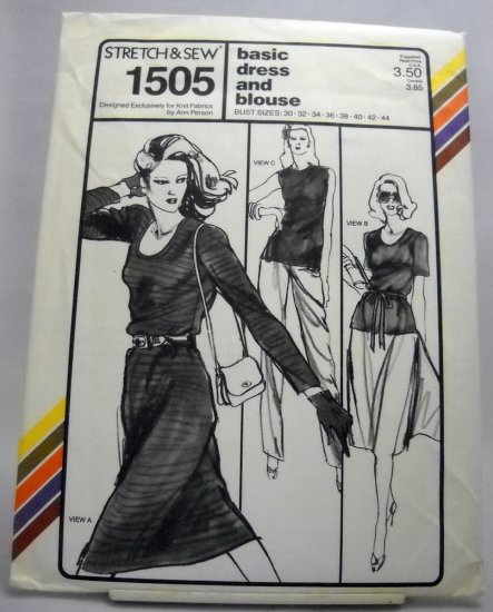 Pattern 1505 from Stretch & Sew(1979) - basic dress and blouse
