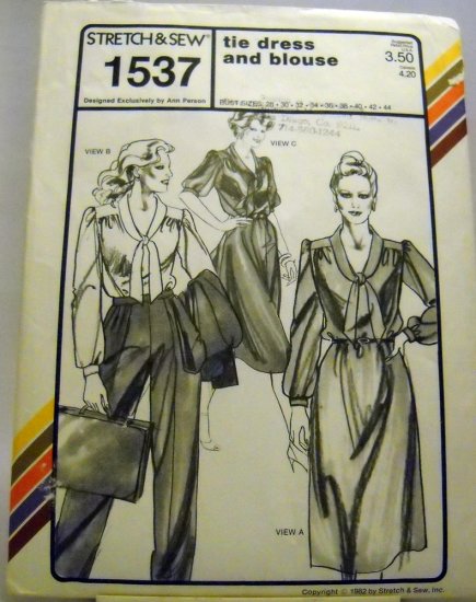 Pattern 1537 from Stretch & Sew(1982) - tie dress and blouse