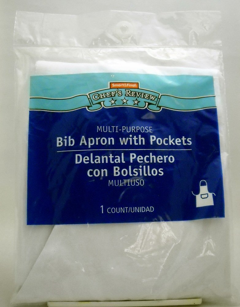 Restaurant Quality White Bib Apron with pockets from Smart & Final Chef's Review
