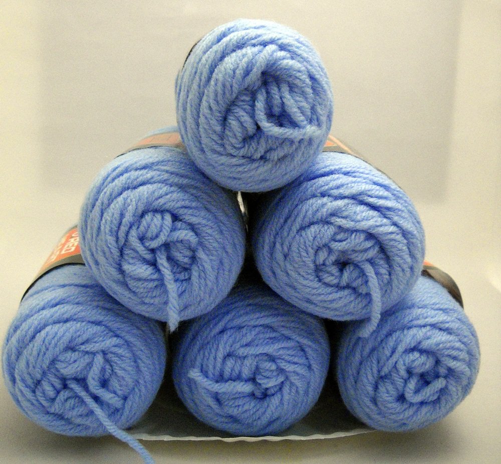 Red Heart Classic Yarn from Coats & Clark 3.5 oz (100 g) skein - Lot of 6 skeins color blue jewel