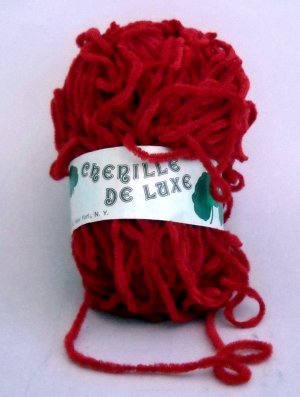 Italian Yarn Chenille De Luxe by William Unger & Co., Inc. 1-7/10 oz (48 g) skein - color 67 red