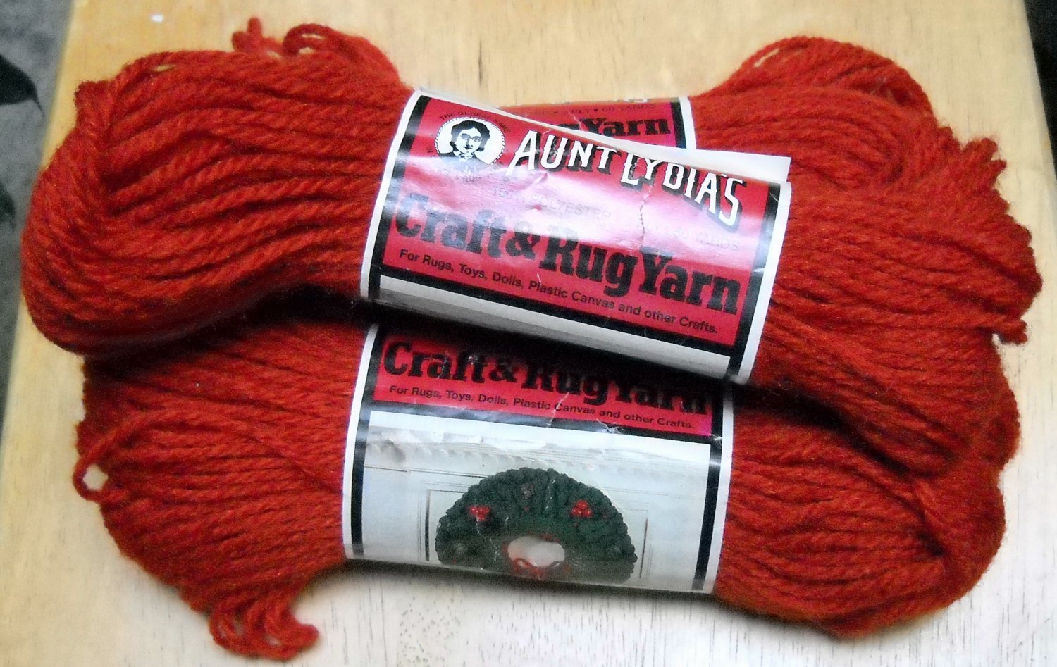 Vintage Aunt Lydia's, Caron Craft and Rug Yarn (60 yds) Lot of 3 skeins color Adobe 0375