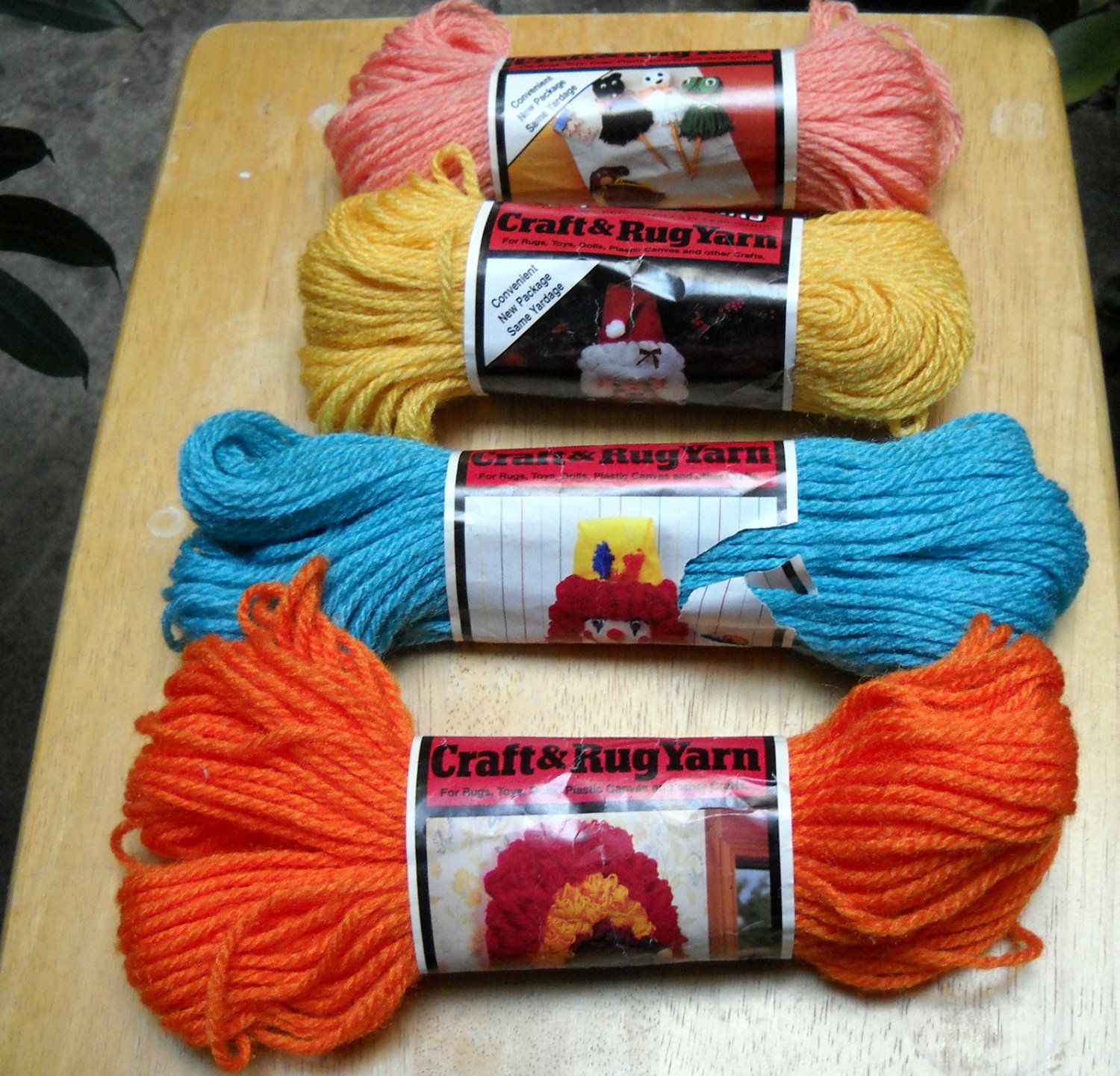 Vintage Aunt Lydia's Caron Craft and Rug Yarn (60 yds) Lot of 4 skeins assorted colors
