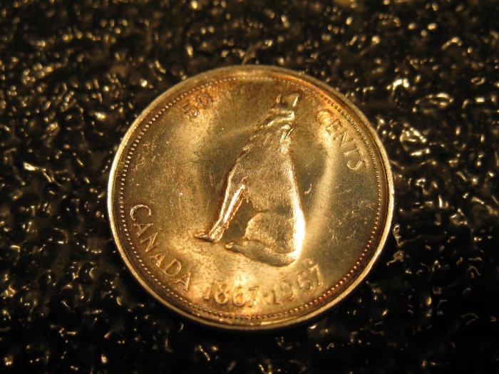 1967 Canadian Silver 50 Cent Coin.
