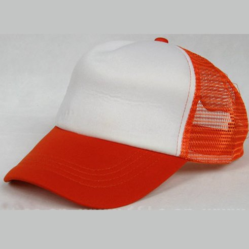 NEW CASUAL TRUCKER HAT CAP (ORANGE & WHITE)