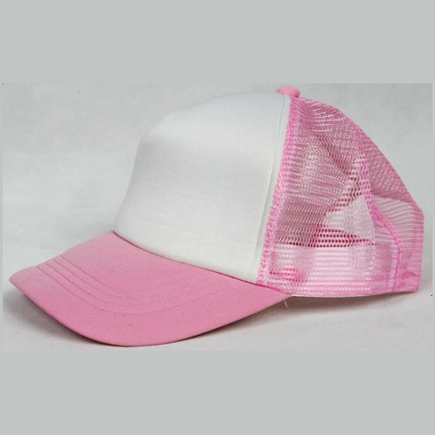 NEW CASUAL TRUCKER HAT CAP (PINK & WHITE)