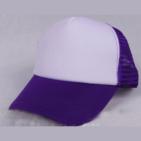 NEW CASUAL TRUCKER HAT CAP (PURPLE & WHITE)
