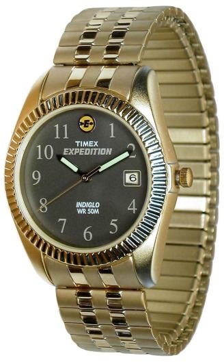 Timex Mens Expedition Indiglo Gold Tone Watch