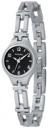 Fossil F2 Black Dial Ladies Silver Watch Es9745