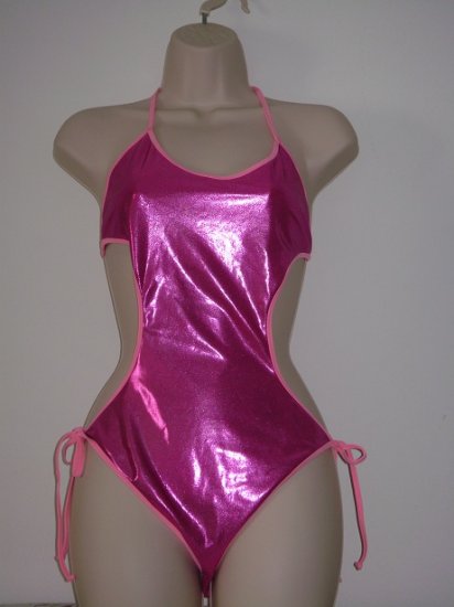 NEW VICTORIA SECRET METALLIC PINK BIKINI 1PC SWIMSUIT M