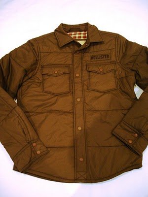 HOLLISTER MILITARY OLIVE NYLON DOWN JACKET CARLSBAD XL
