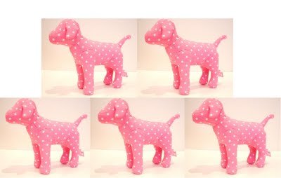 5 X VICTORIA SECRET PINK POLKA DOT MINI DOG NEW