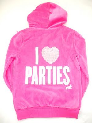 NEW VICTORIA SECRET PINK BLING VELOUR PARTIES HOODIE M