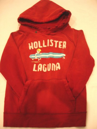 HOLLISTER MEN SWEATSHIRT HOODIE RED JACKET FLEECE NEW M