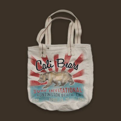 HOLLISTER CALI BEAR CANVAS TOTE SCHOOL BAG HANDBAG NWT
