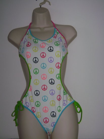 NEW VICTORIA SECRET PINK BIKINI 1PC MONOGRAM SWIMSUIT S