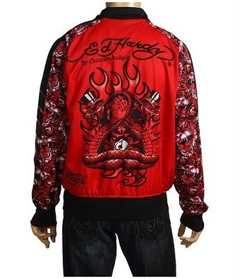 NEW ED HARDY MEN TIGER SKULL SNAKES SWORD JACKET SIZE M