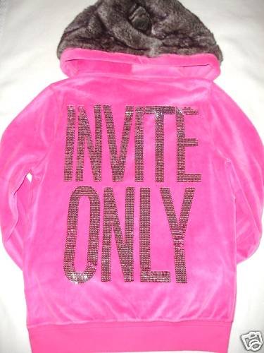 VICTORIA SECRET PINK BLING INVITE ONLY HOODIE FUR SZ XS