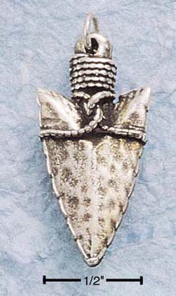 STERLING SILVER ANTIQUED ARROWHEAD (ch392)