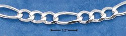 STERLING SILVER 16" FIGAROA CHAIN (5 MM) (fig120)