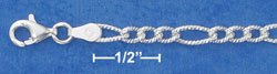 STERLING SILVER 20" DC 4MM FIGAROA CHAIN ( dcfig100 )