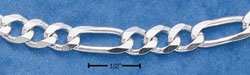 STERLING SILVER 24" FIGAROA CHAIN (6 MM) (fig150)