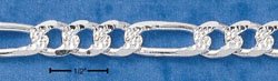 STERLING SILVER PAVE FIGAROA 16" CHAIN (pfig180)