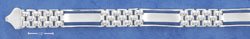 STERLING SILVER JEWELRY 3 ROW STAMPATO WITH SATIN BAR LINK BRACELET (br2605)