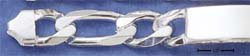 STERLING SILVER JEWELRY 8.5" FIGAROA ID BRACELET (br1669)