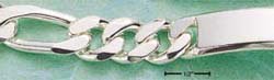 STERLING SILVER JEWELRY 9" 350 FIGAROA ID BRACELET (br328)