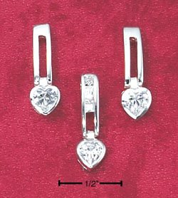 OPEN DOME RECTANGLE EARRINGS & PENDANT SET (ea2056)