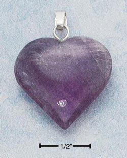 STERLING SILVER JEWELRY LG AMETHYST HEART PENDANT (cx254)