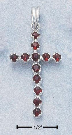 STERLING SILVER JEWELRY MULTIPLE ROUND GARNET STONE ( cr151 )