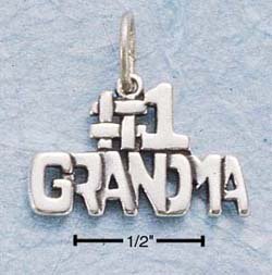 STERLING SILVER JEWELRY "#1 GRANDMA" CHARM (ch744)